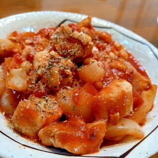 トマト缶で簡単！チキンと大豆のトマト煮込み